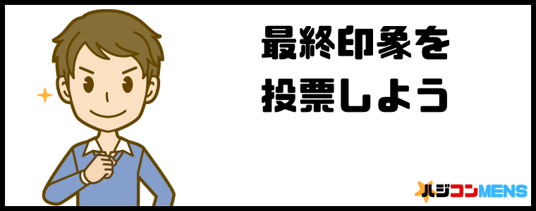 婚活パーティーで好きな女性に最終投票しよう